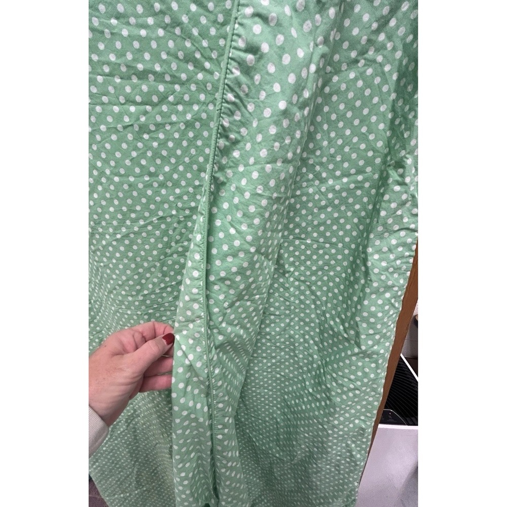 Pottery Barn Kids Twin Duvet Cover Organic Cotton Apple Green White Polka Dot - Picture 8 of 12